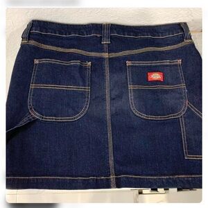 Dickies Dark Indigo Denim Skirt with Contrast Stitching